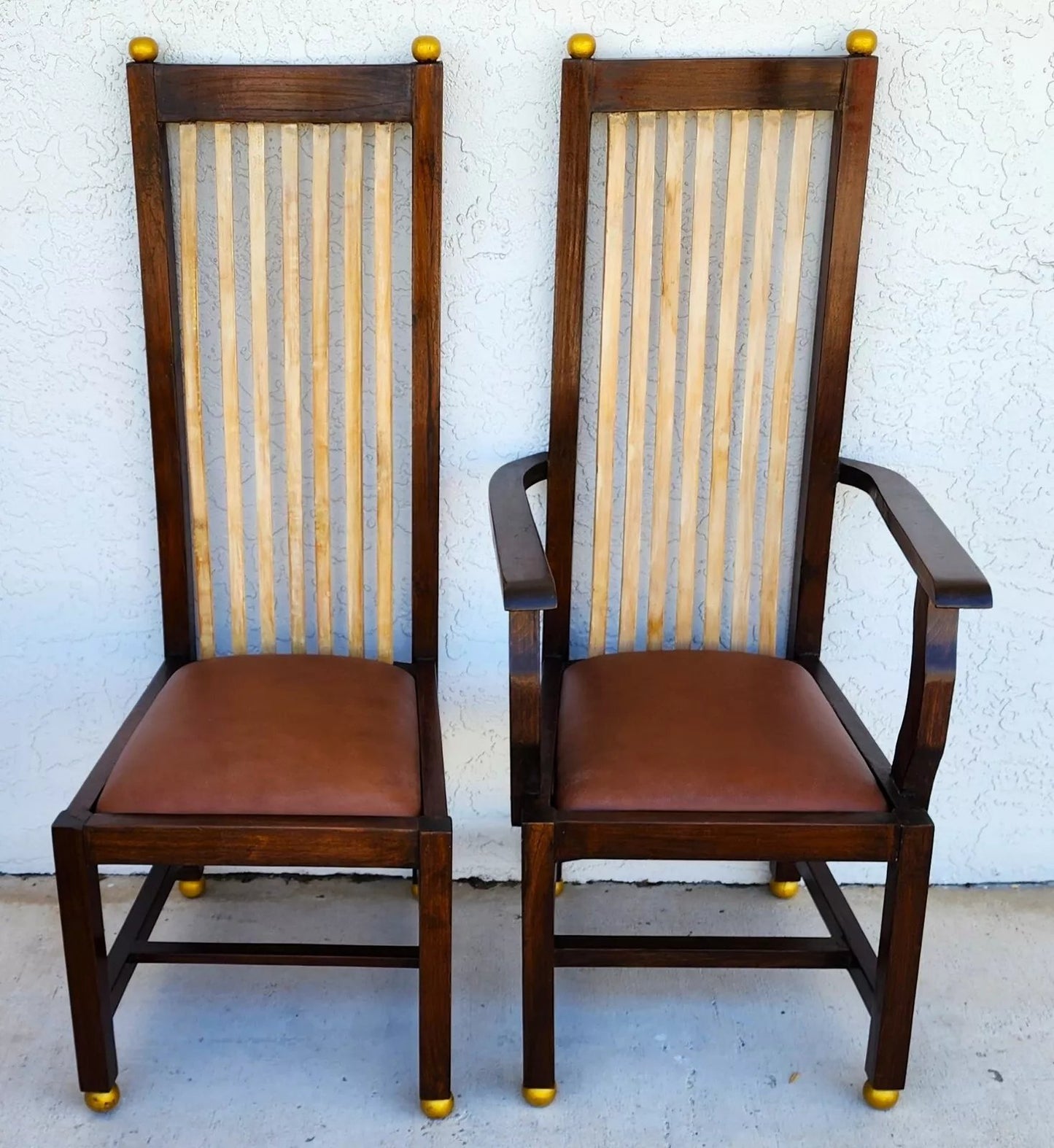 Frank Lloyd Wright Style Dining Chairs Set of 8