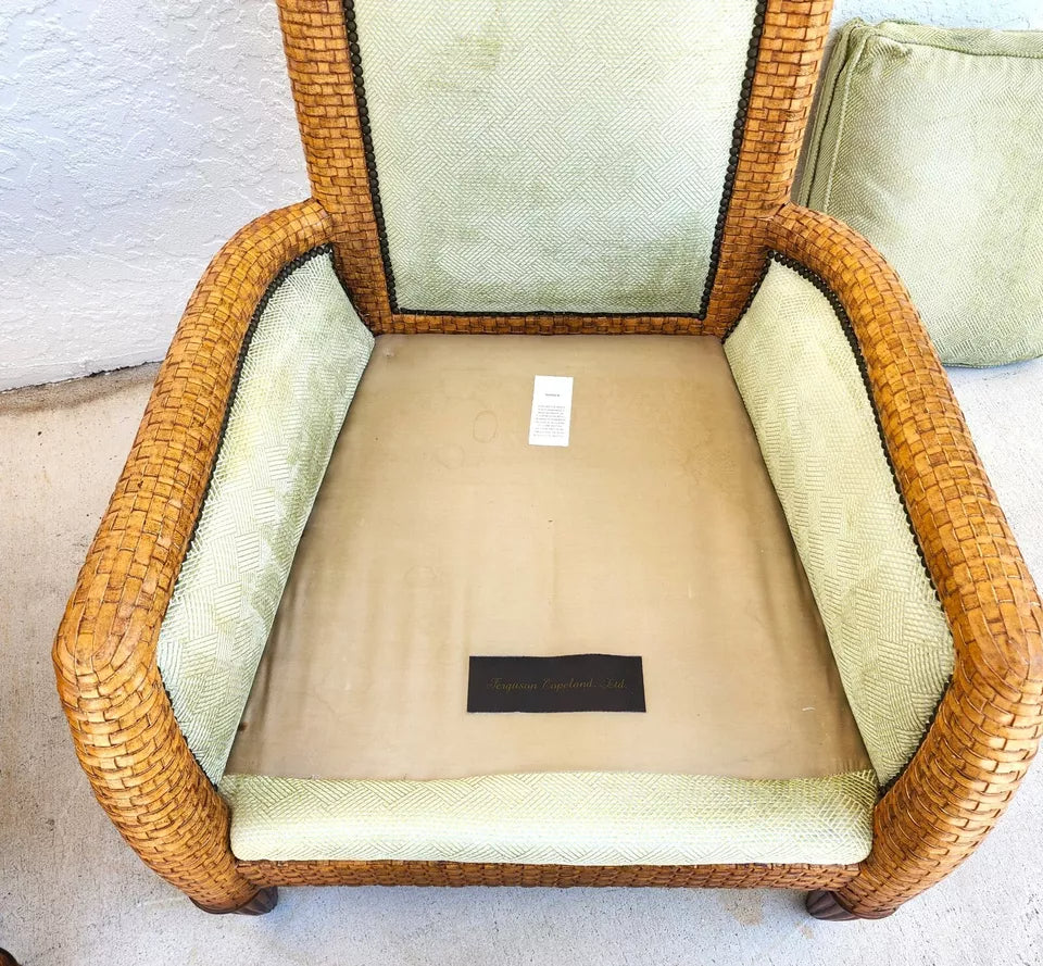 Ferguson Copeland Laced Leather Lounge Chairs