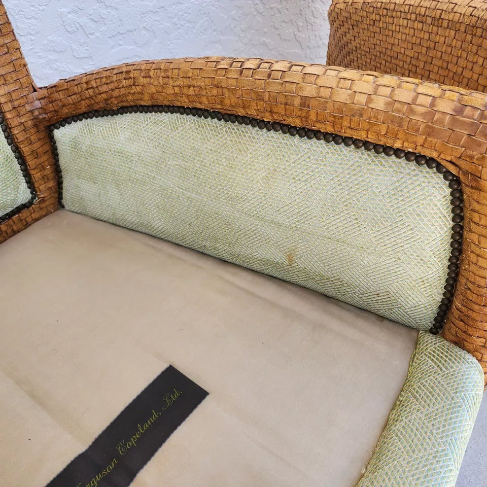 Ferguson Copeland Laced Leather Lounge Chairs