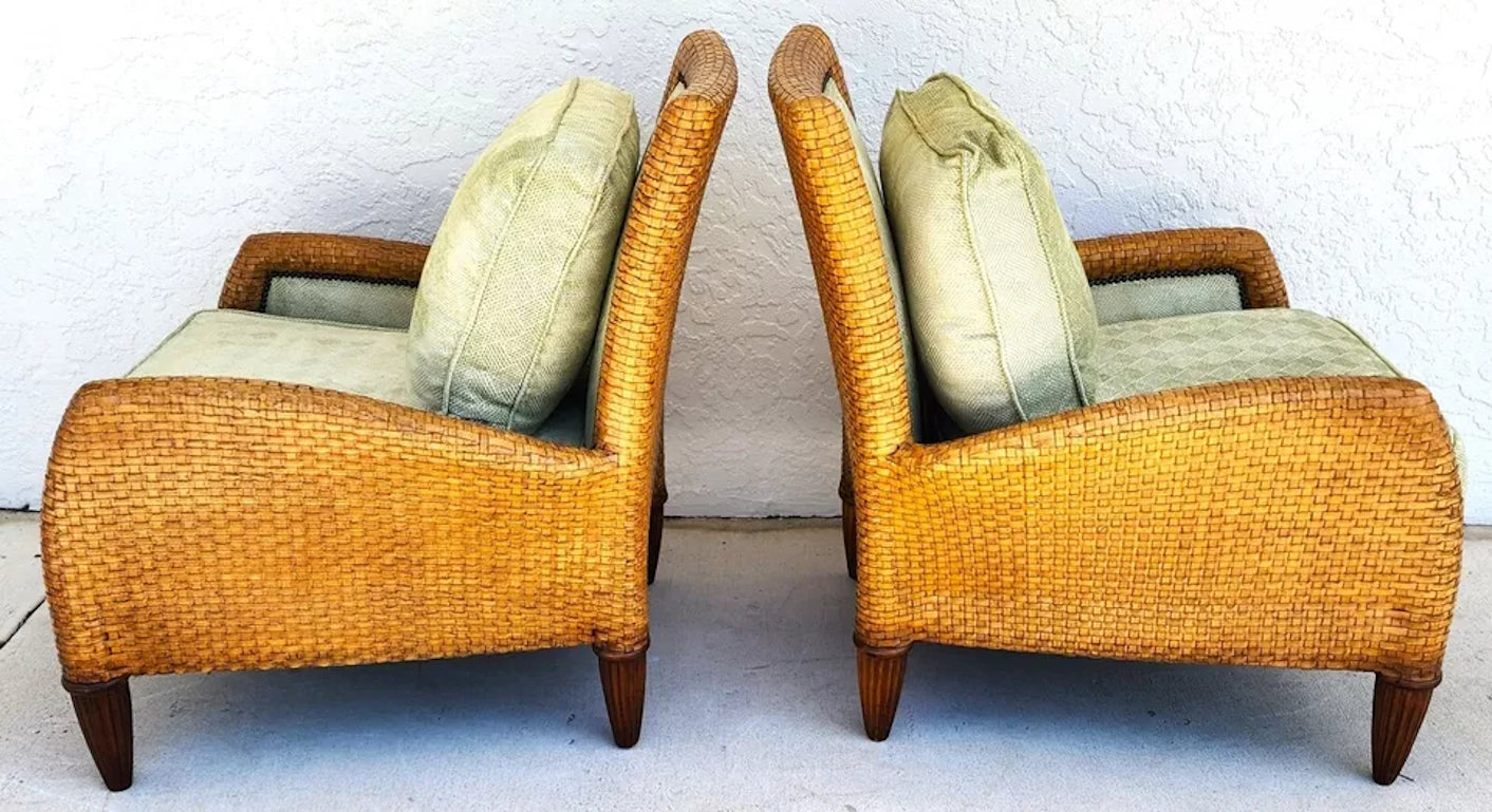 Ferguson Copeland Laced Leather Lounge Chairs