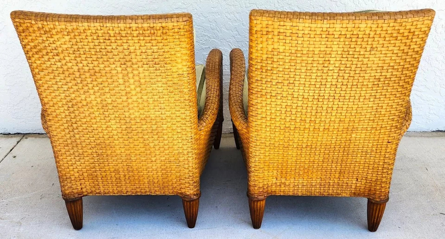 Ferguson Copeland Laced Leather Lounge Chairs