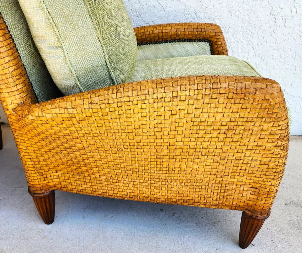 Ferguson Copeland Laced Leather Lounge Chairs