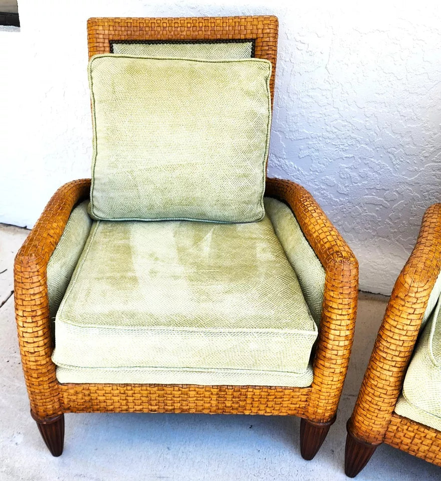 Ferguson Copeland Laced Leather Lounge Chairs
