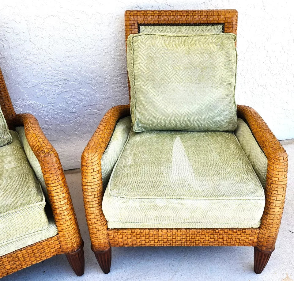 Ferguson Copeland Laced Leather Lounge Chairs
