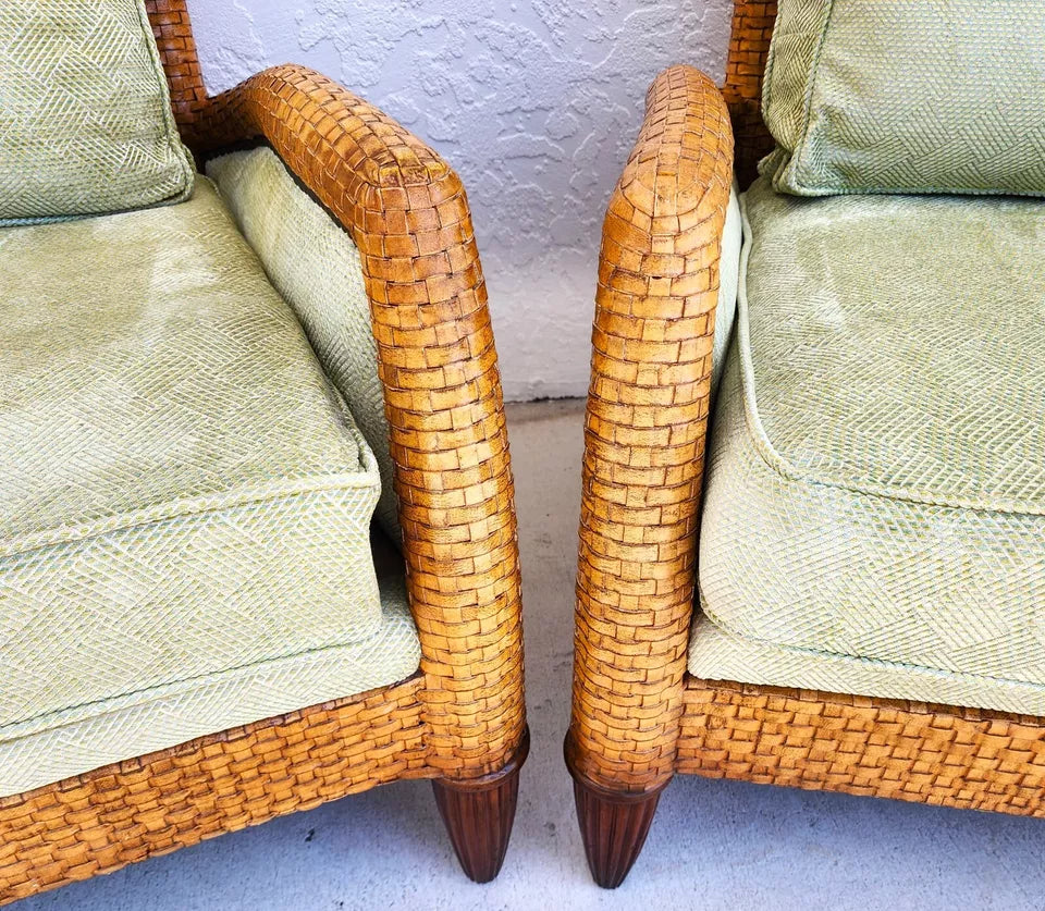 Ferguson Copeland Laced Leather Lounge Chairs
