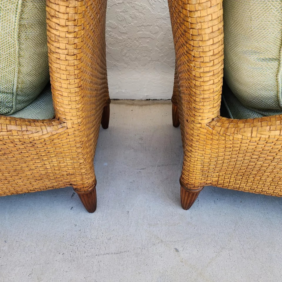 Ferguson Copeland Laced Leather Lounge Chairs