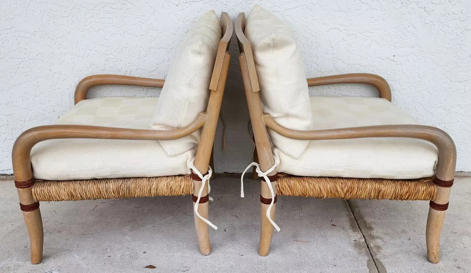 Henredon Palm Beach Coastal Rush Armchairs