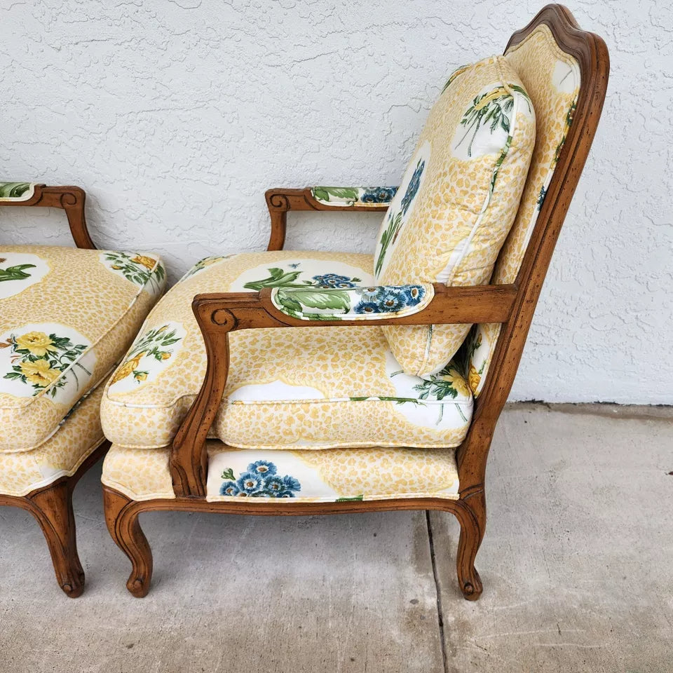 French Country Cottage Armchairs Pair by HEIRLOOM