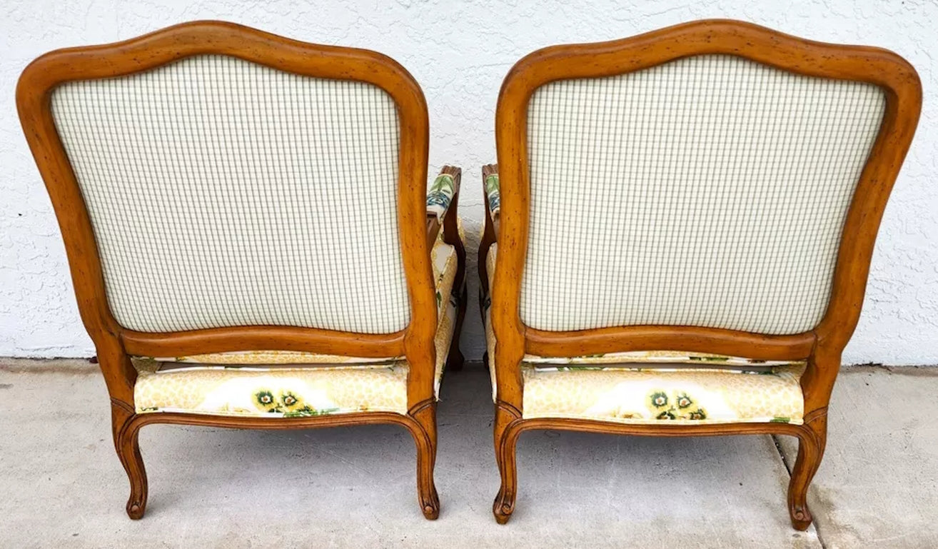 French Country Cottage Armchairs Pair by HEIRLOOM