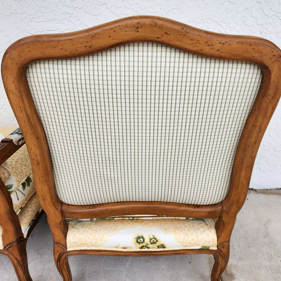 French Country Cottage Armchairs Pair by HEIRLOOM