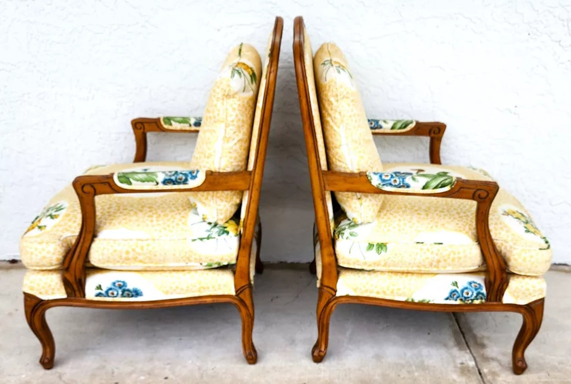 French Country Cottage Armchairs Pair by HEIRLOOM