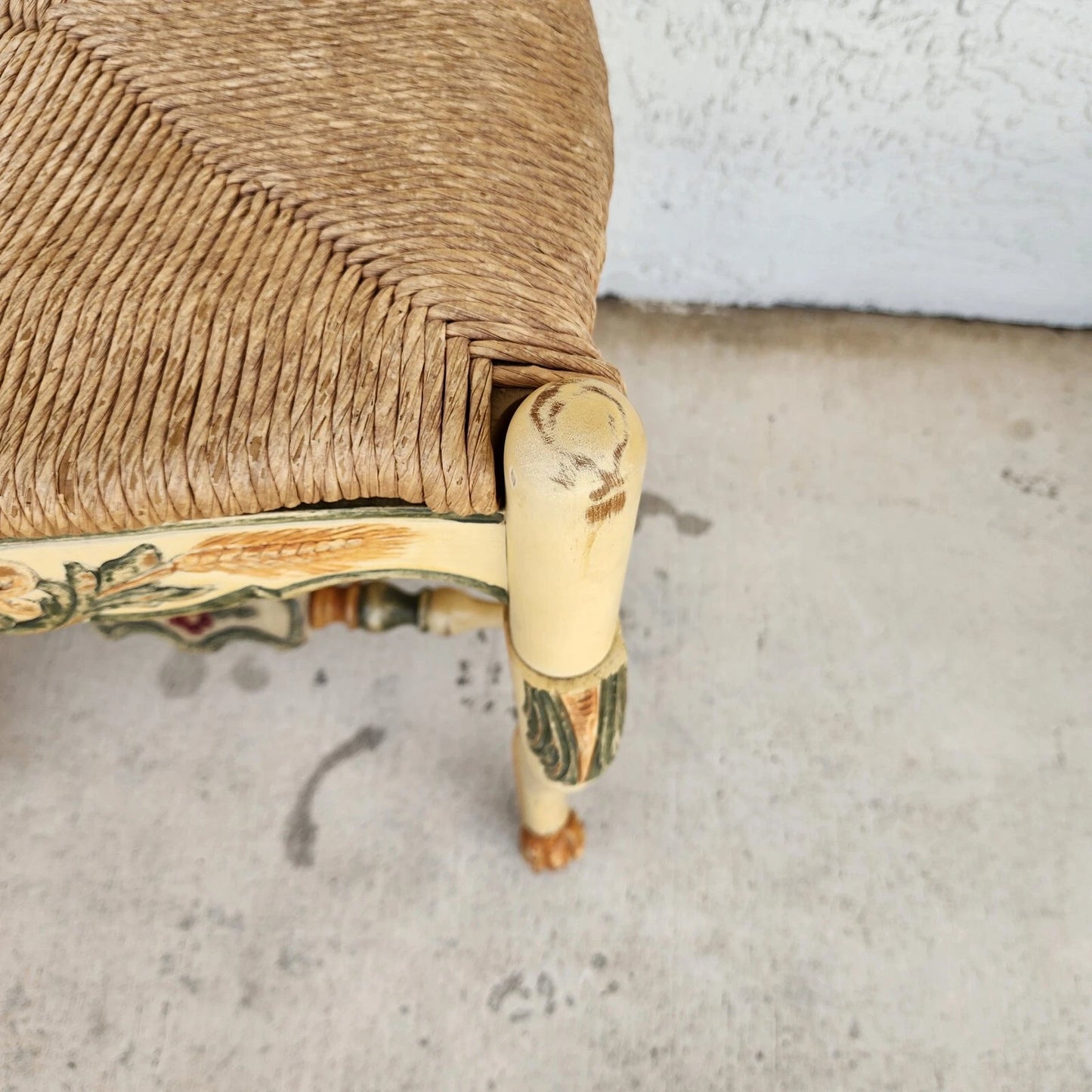 Habersham French Country Dining Chairs Rush Hand Painted
