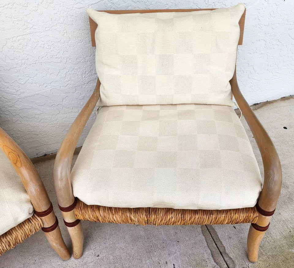 Henredon Palm Beach Coastal Rush Armchairs