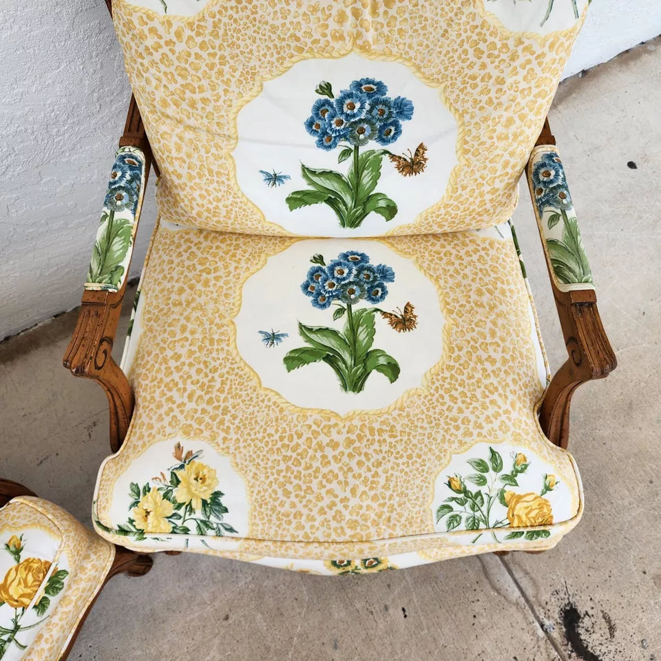 French Country Cottage Armchairs Pair by HEIRLOOM