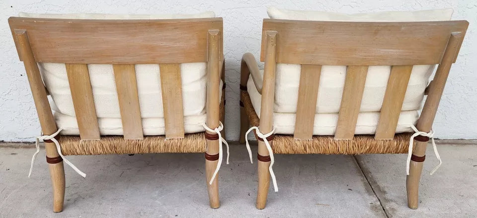 Henredon Palm Beach Coastal Rush Armchairs