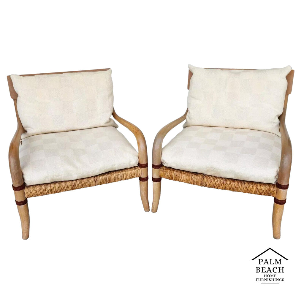 Henredon Palm Beach Coastal Rush Armchairs