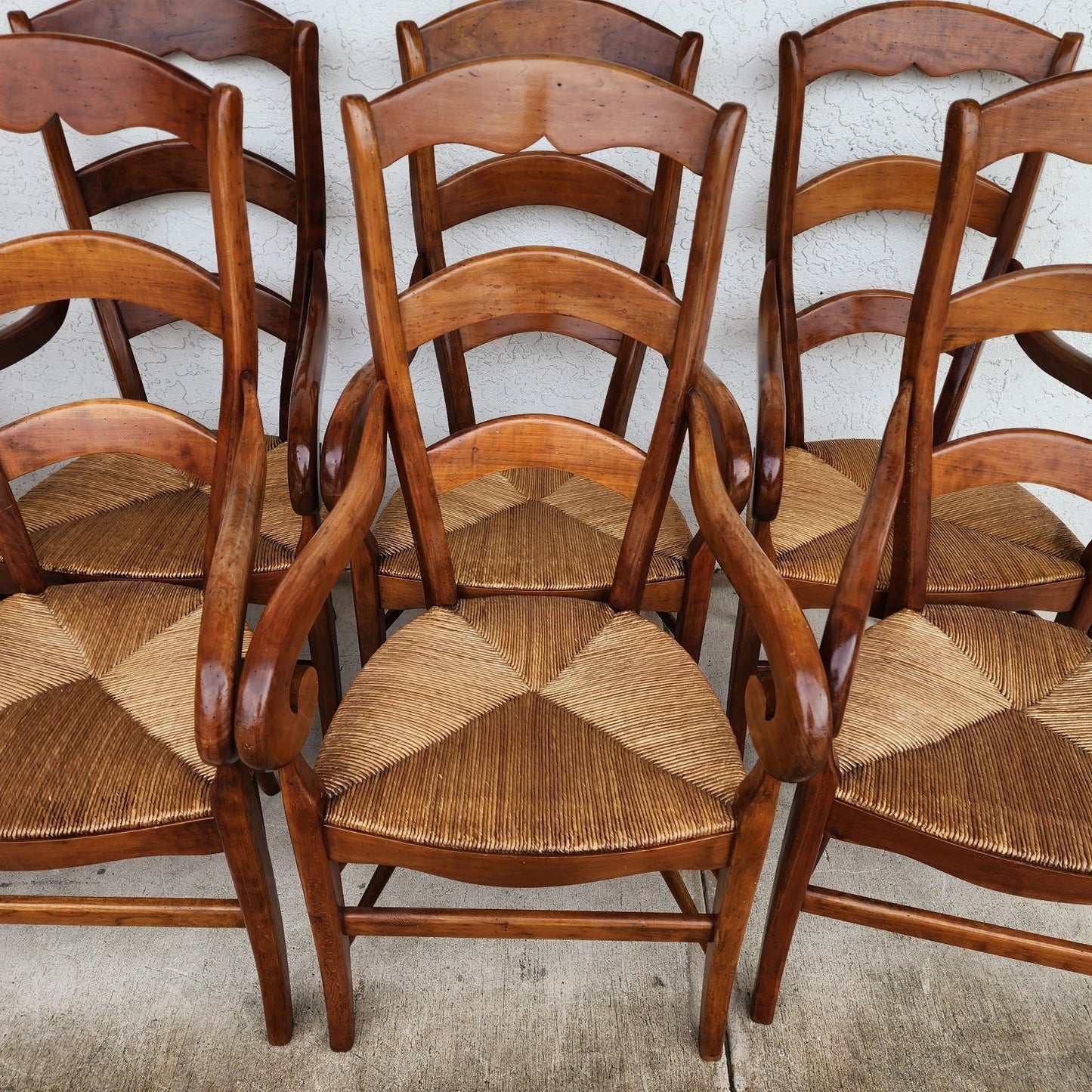 Vintage French Country Dining Chairs Set of 8