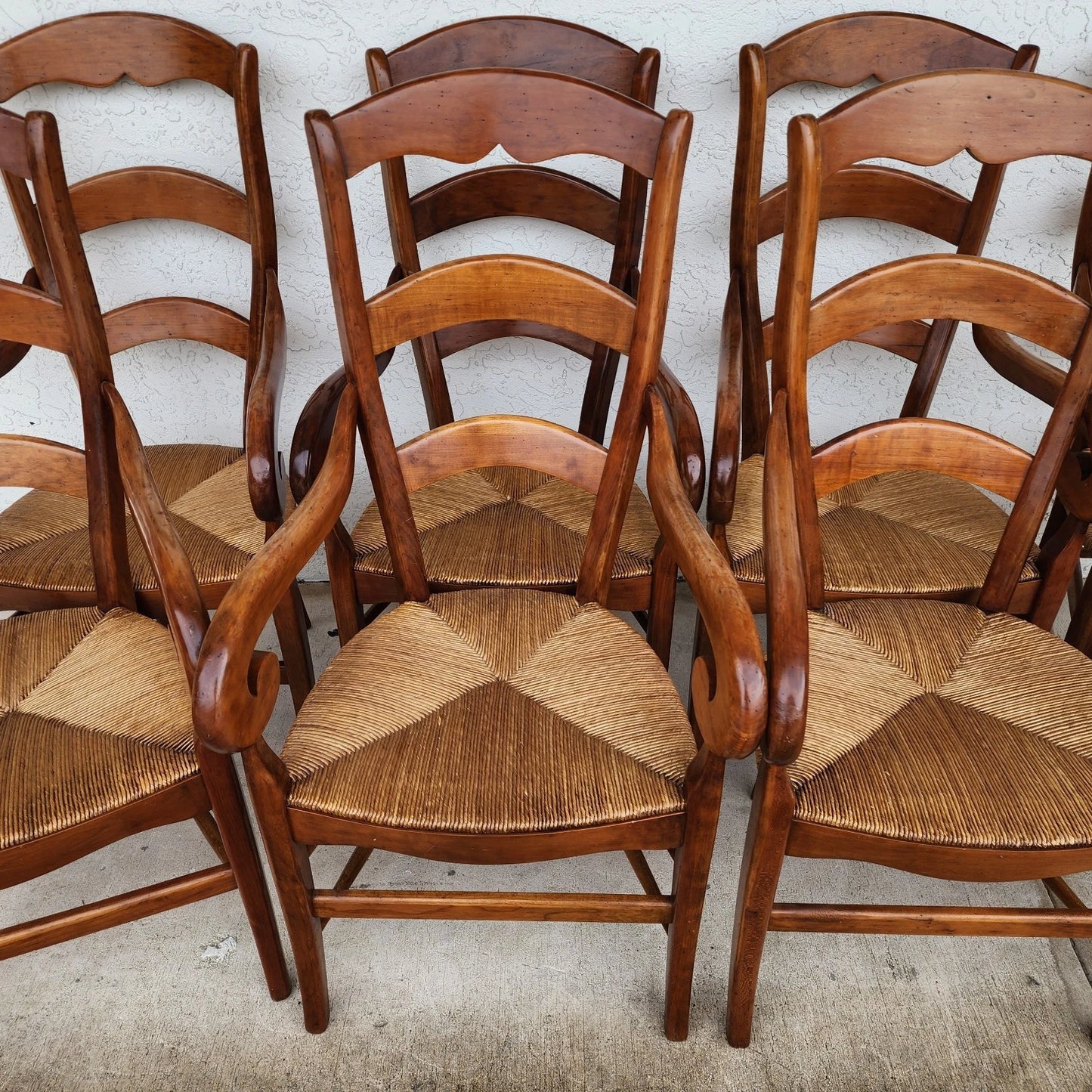 Vintage French Country Dining Chairs Set of 8