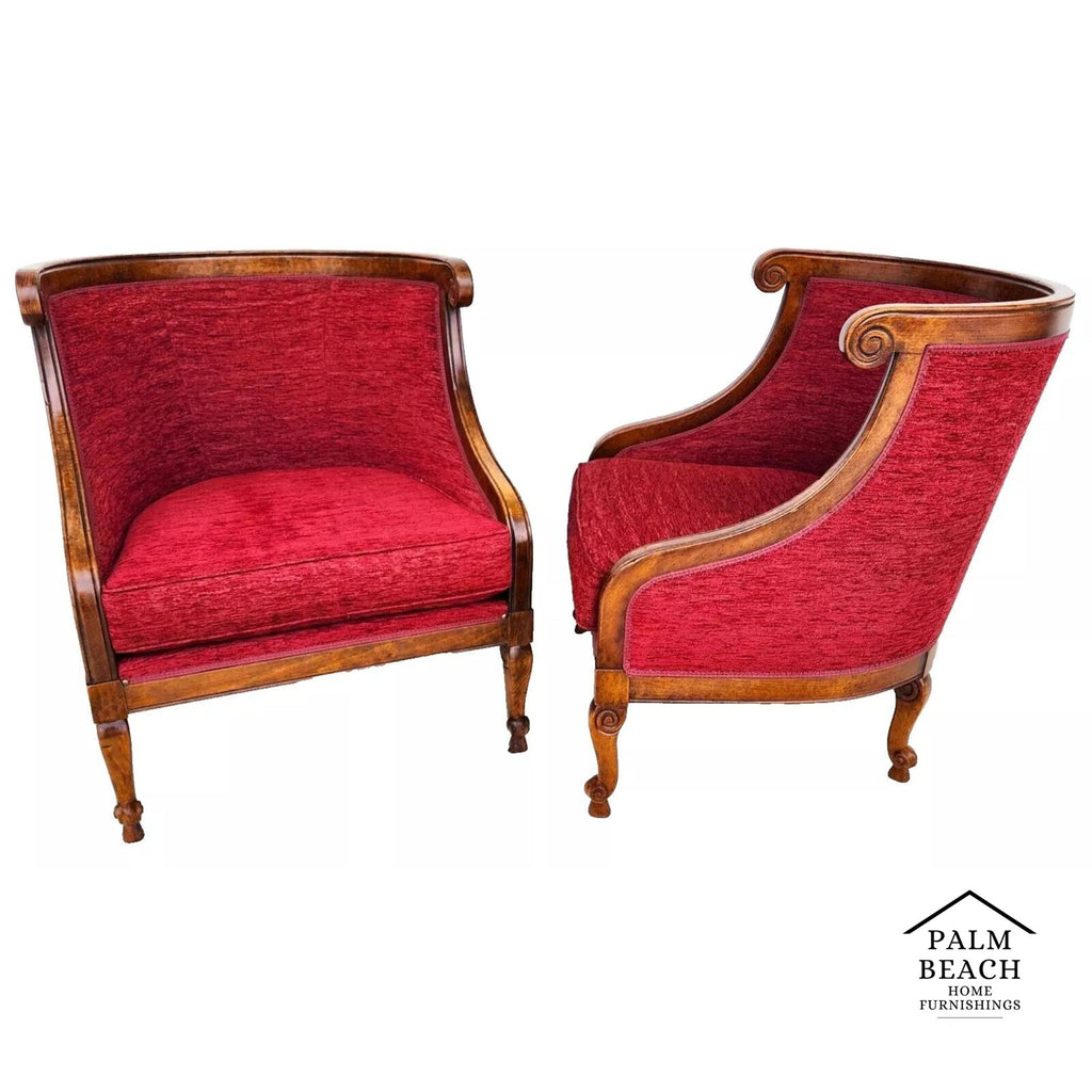 French Louis XV Accent Chairs Pair