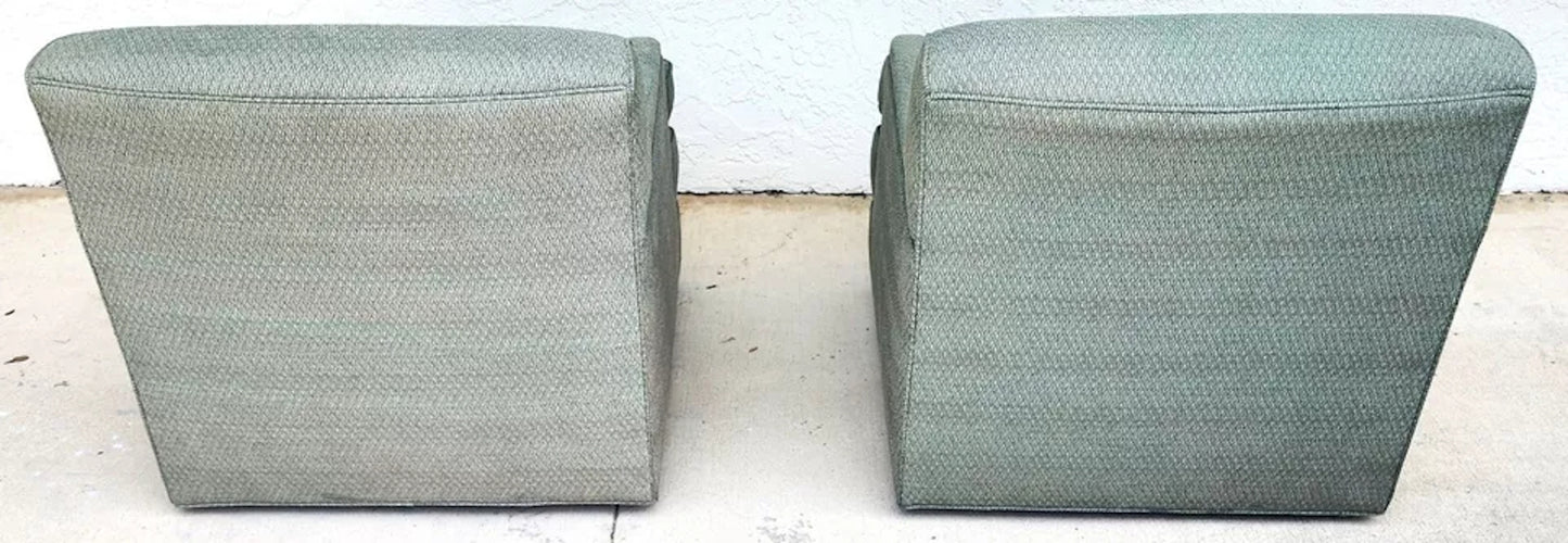 MCM Carr & Company Lounge Chairs Swivel Low Profile Pair