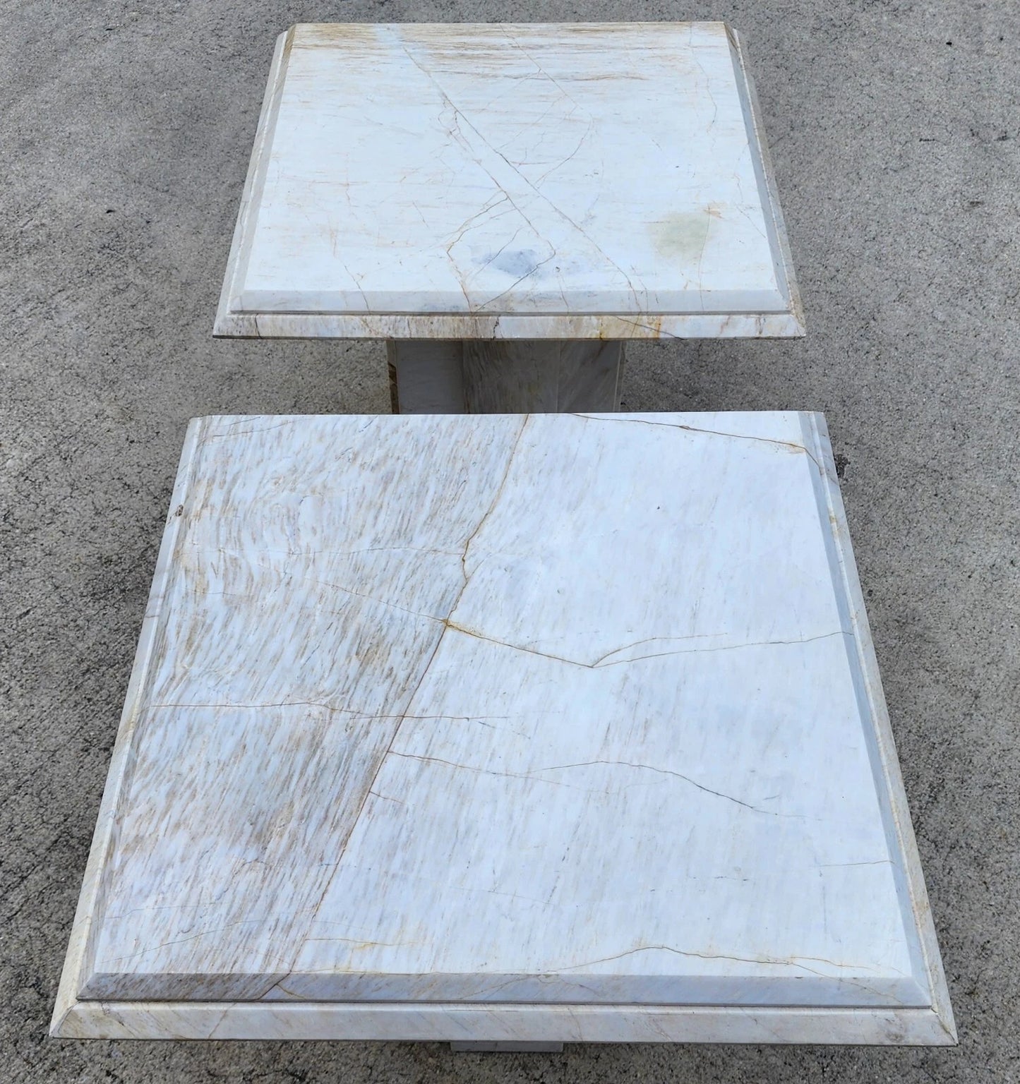 Vintage Italian Marble Side Tables Pair