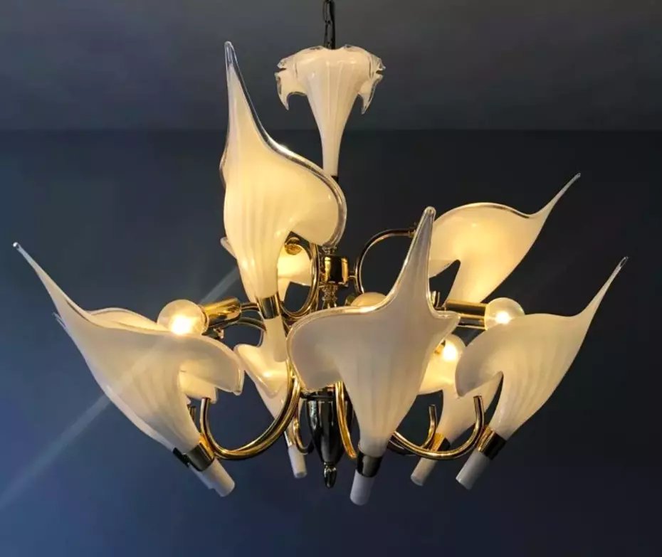 Murano Chandelier By Franco Luce Calla Lily
