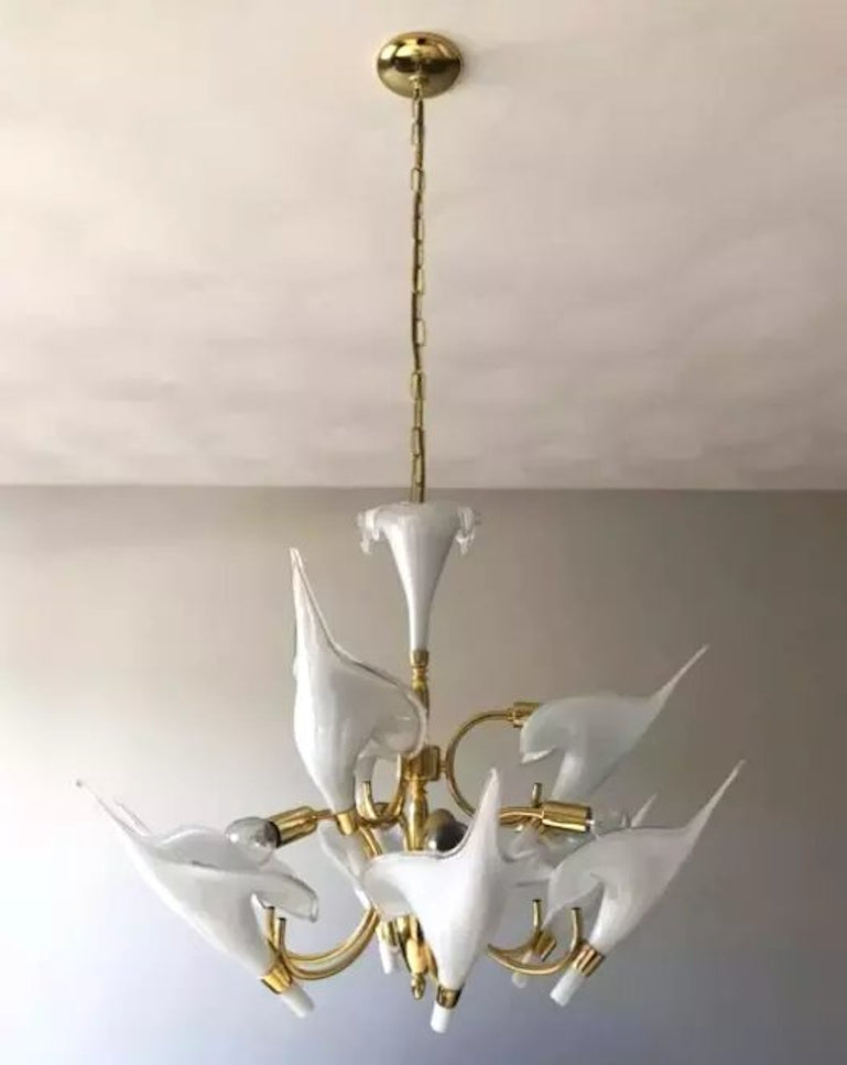 Murano Chandelier By Franco Luce Calla Lily