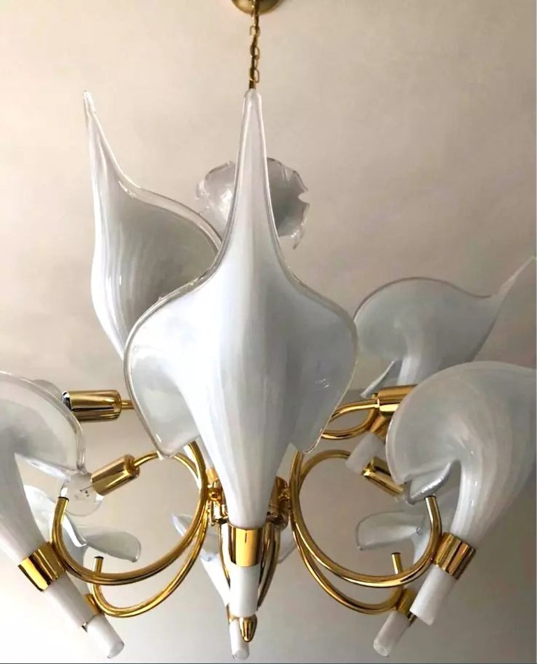 Murano Chandelier By Franco Luce Calla Lily