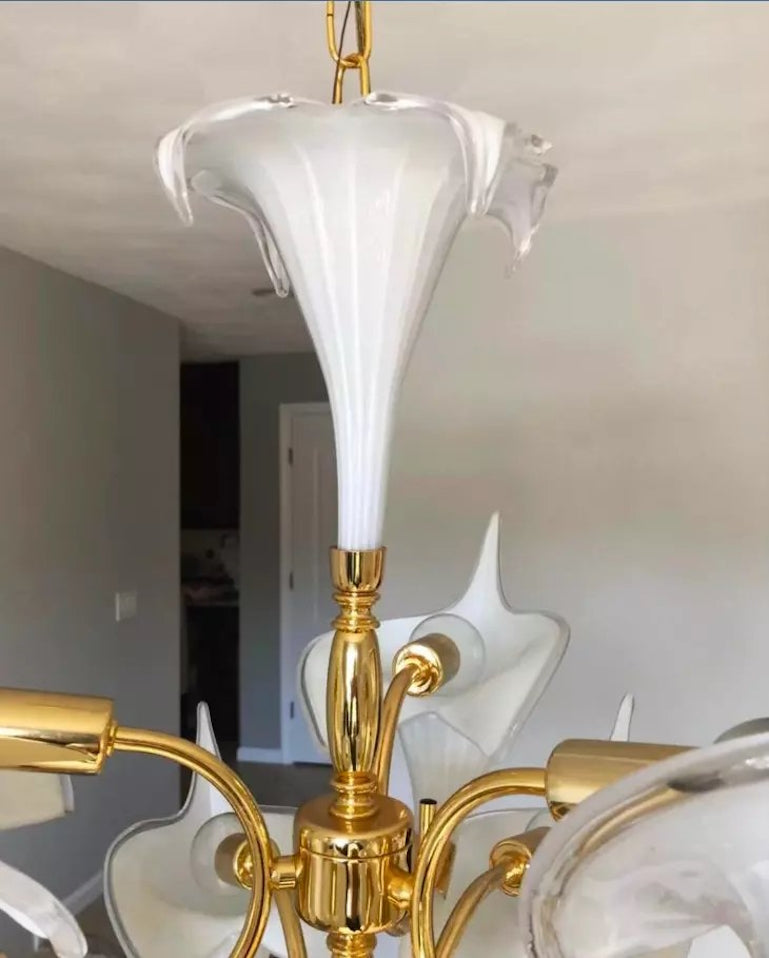 Murano Chandelier By Franco Luce Calla Lily