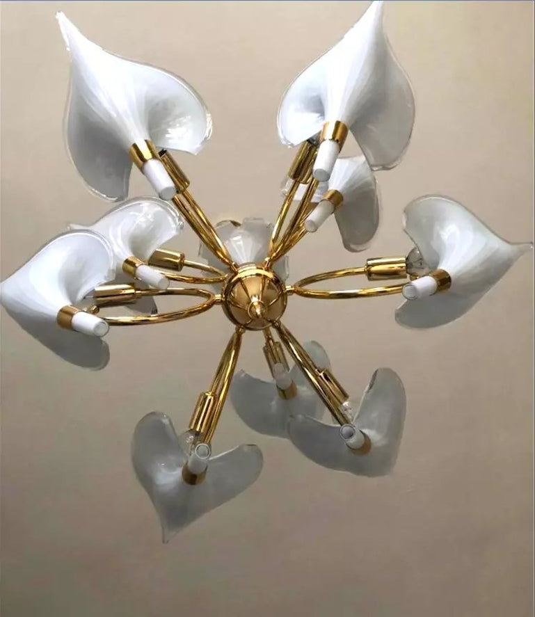 Murano Chandelier By Franco Luce Calla Lily