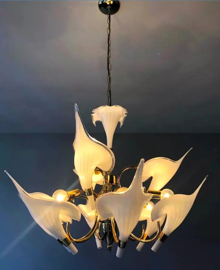 Murano Chandelier By Franco Luce Calla Lily