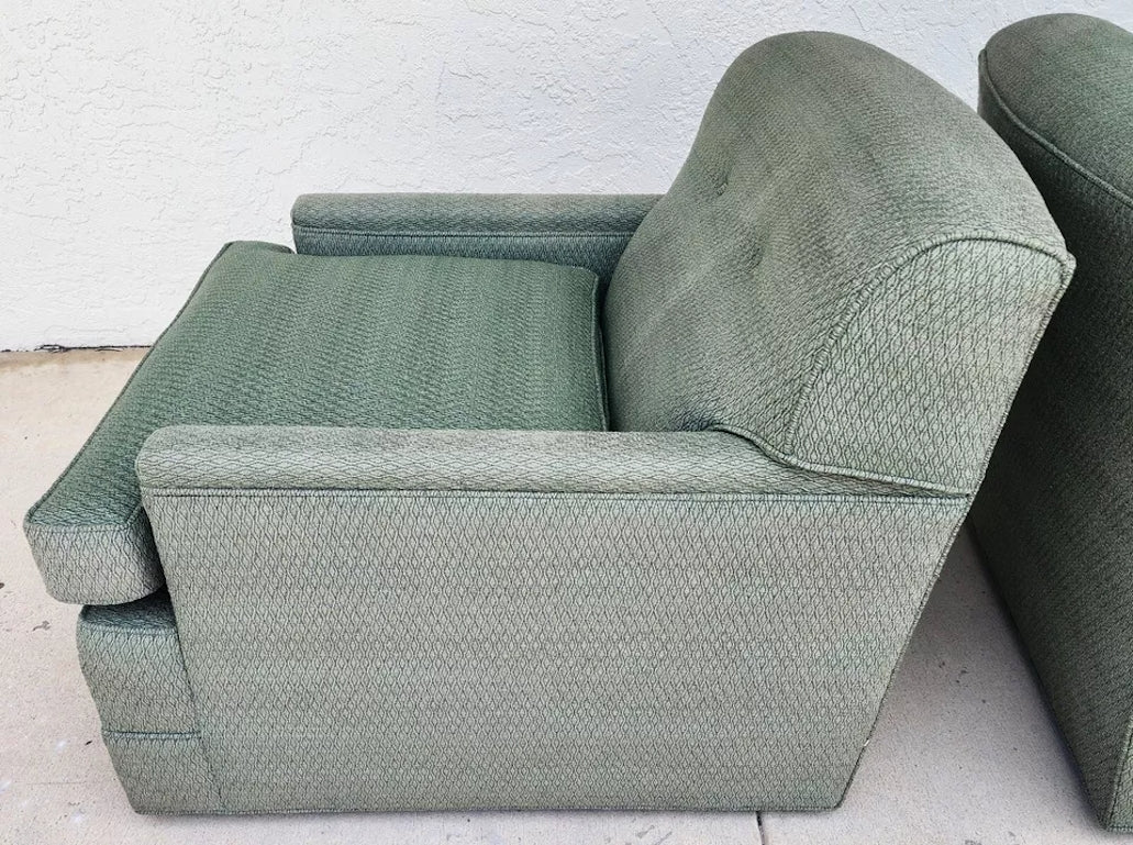 MCM Carr & Company Lounge Chairs Swivel Low Profile Pair