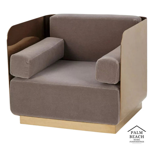 Andrew Martin Polished Metal Occasional Chair
