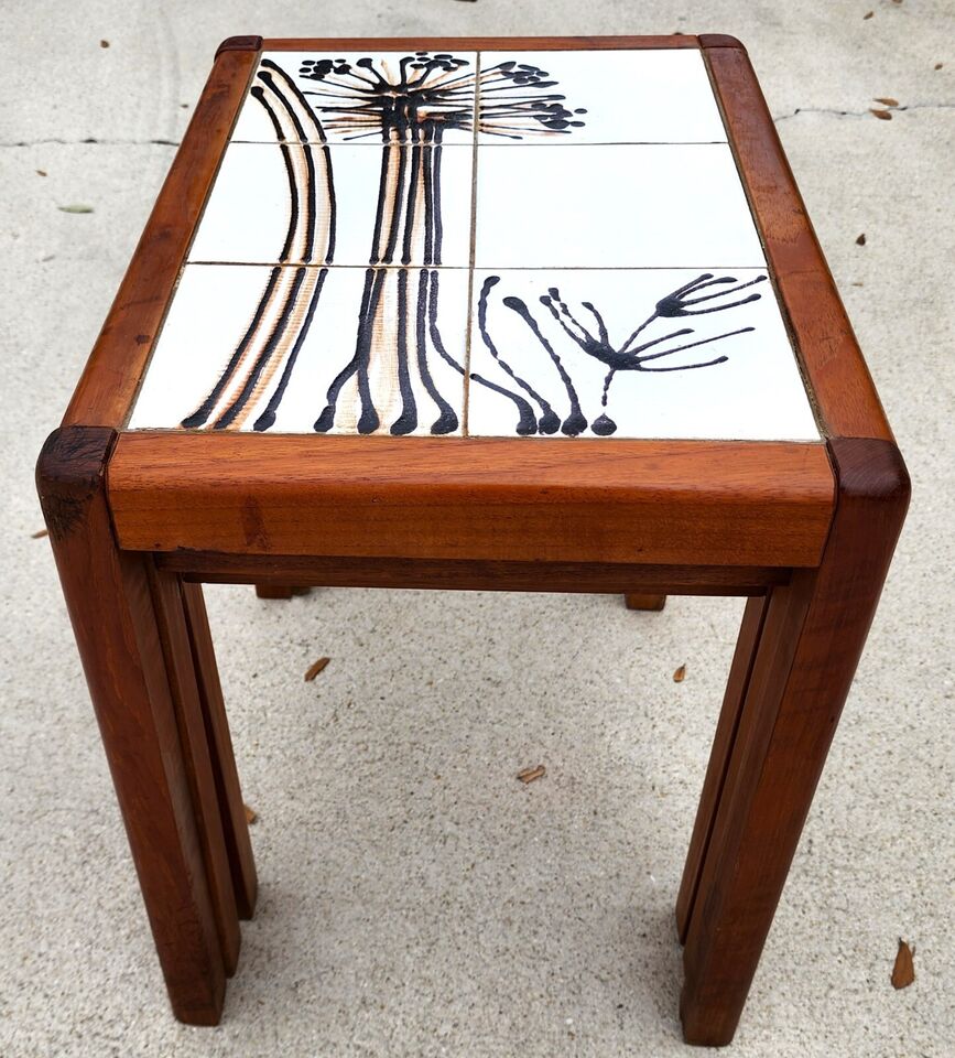 MCM Danish Nesting Tables Mobelfabrikken Toften Teak Tile