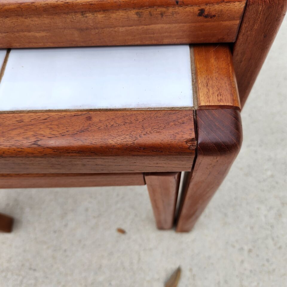 MCM Danish Nesting Tables Mobelfabrikken Toften Teak Tile