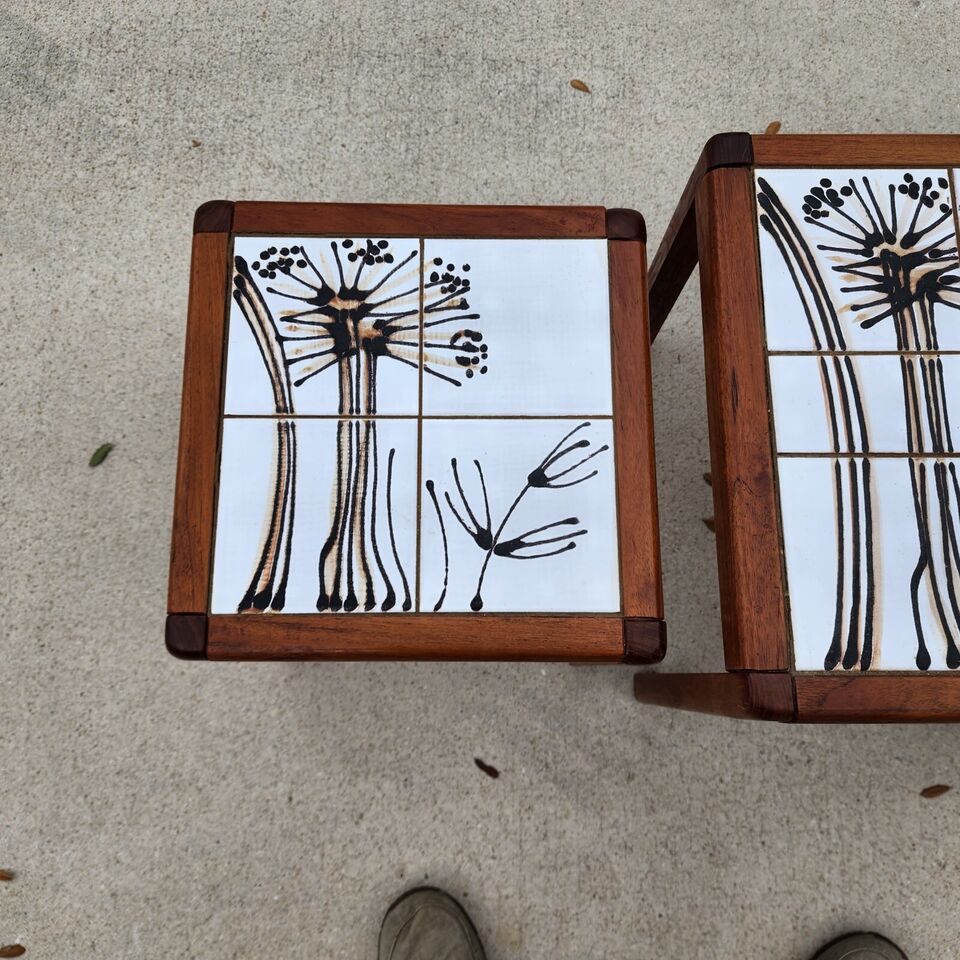 MCM Danish Nesting Tables Mobelfabrikken Toften Teak Tile