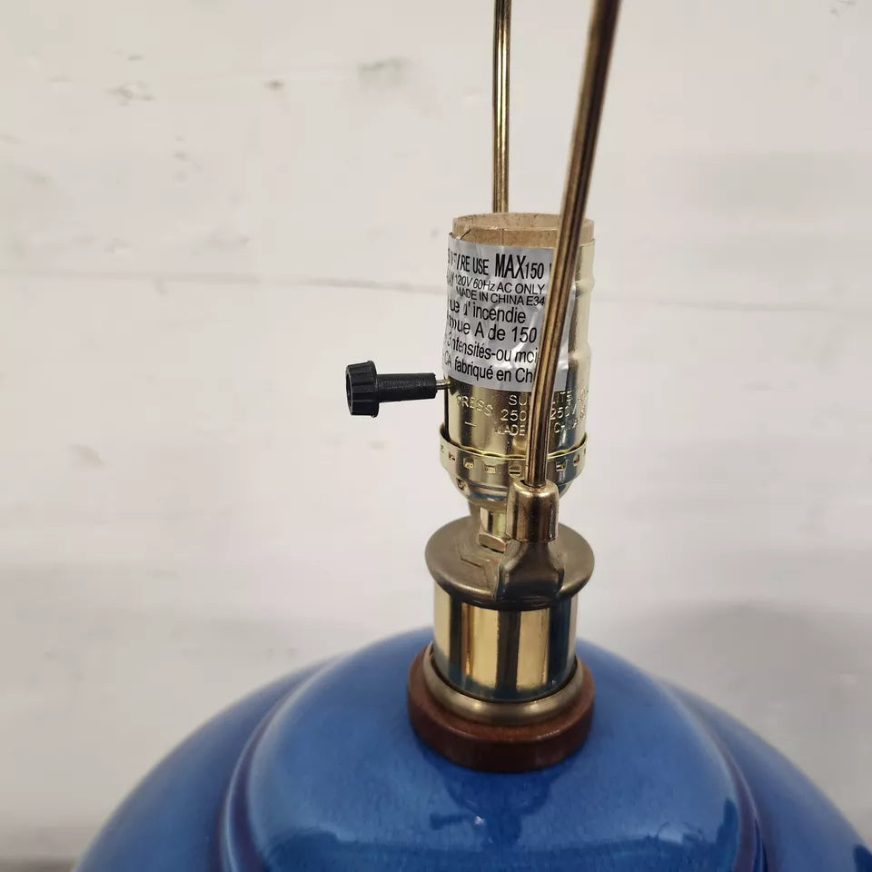 Ralph Lauren Table Lamps Ceramic Blue Pair