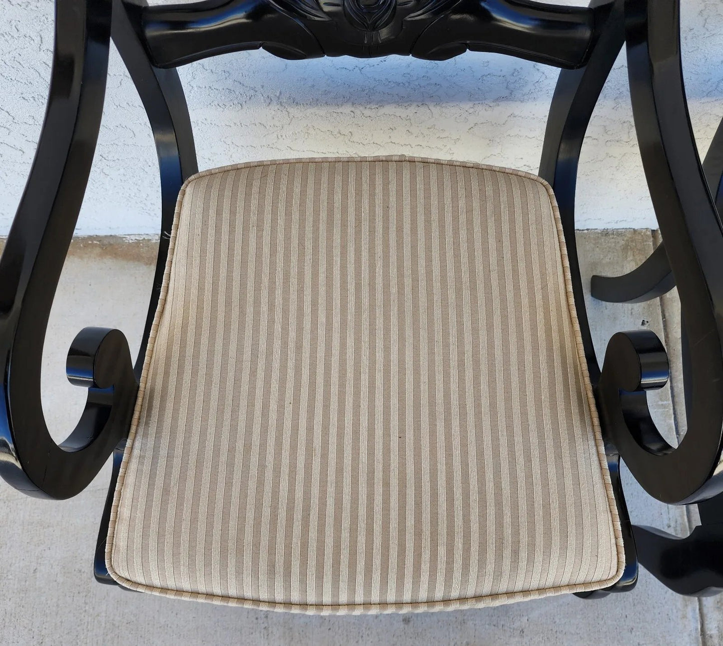 English Regency Dining Accent Chairs Ebonized Pair