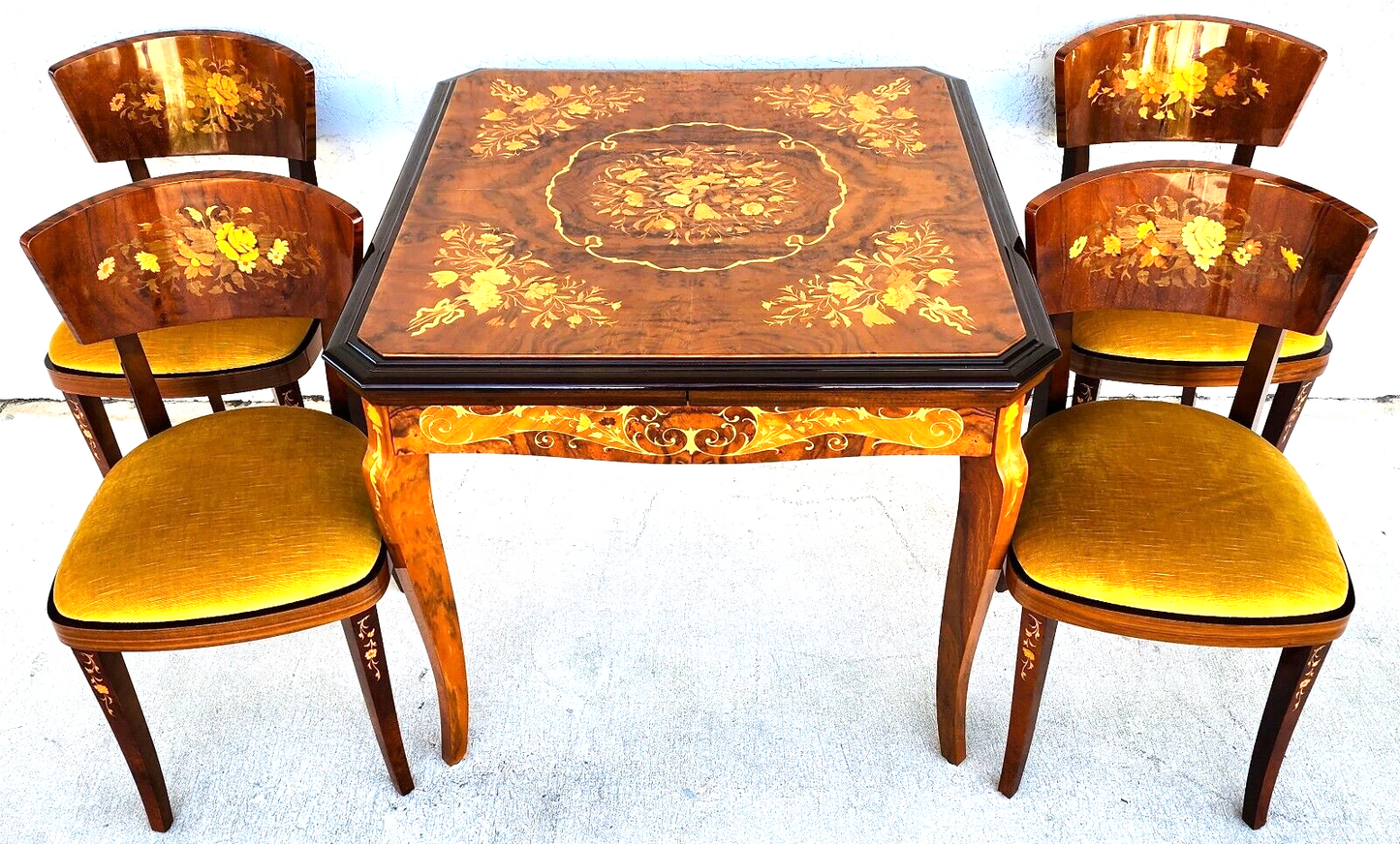 Notturno Intariso Casino Game Table Chairs Italian