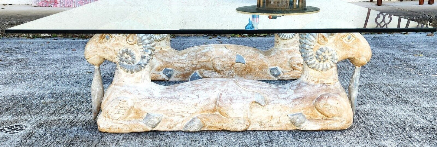 Rams Heads Coffee Cocktail Table Wood