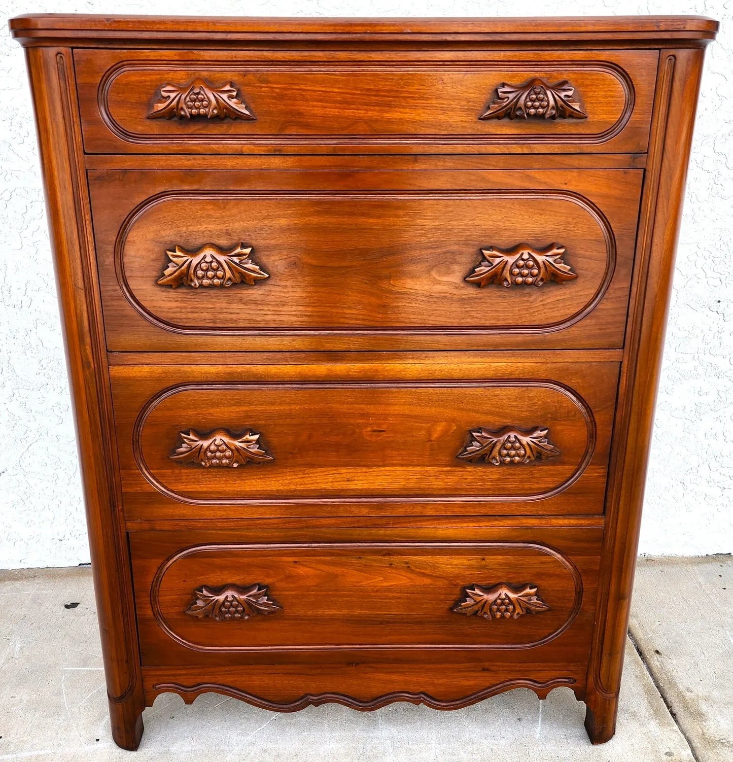 Antique Dresser Highboy Solid Walnut by Davis Cabinet Co
