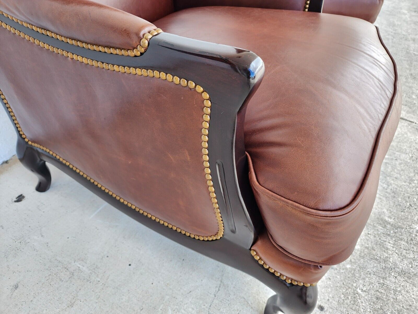 Leather Lounge Chair & Ottoman by HENREDON