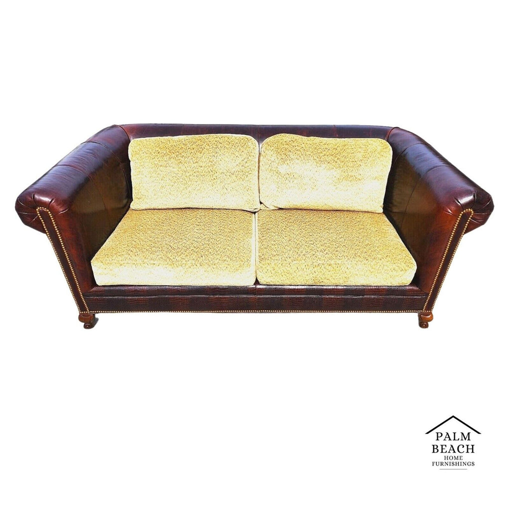 BENTLEY CHURCHILL Leather Sofa Ralph Lauren Style