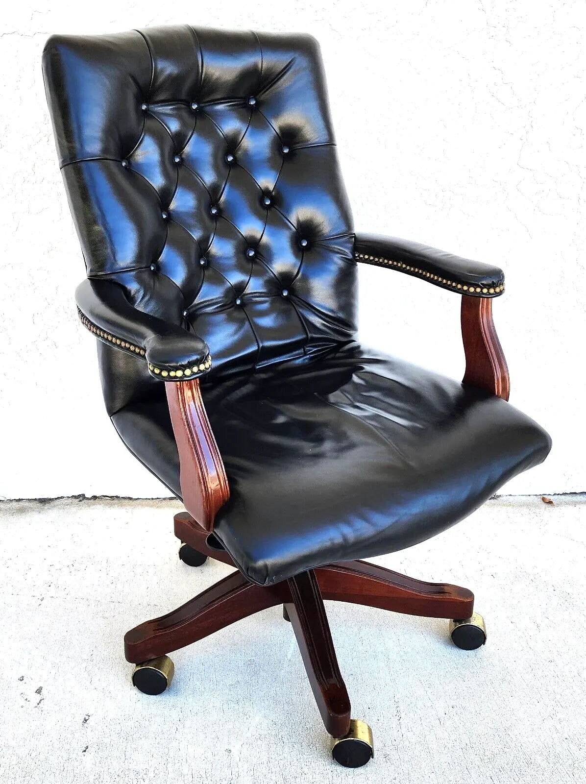 MCM Leather Office Chair Vintage by GUNLOCKE