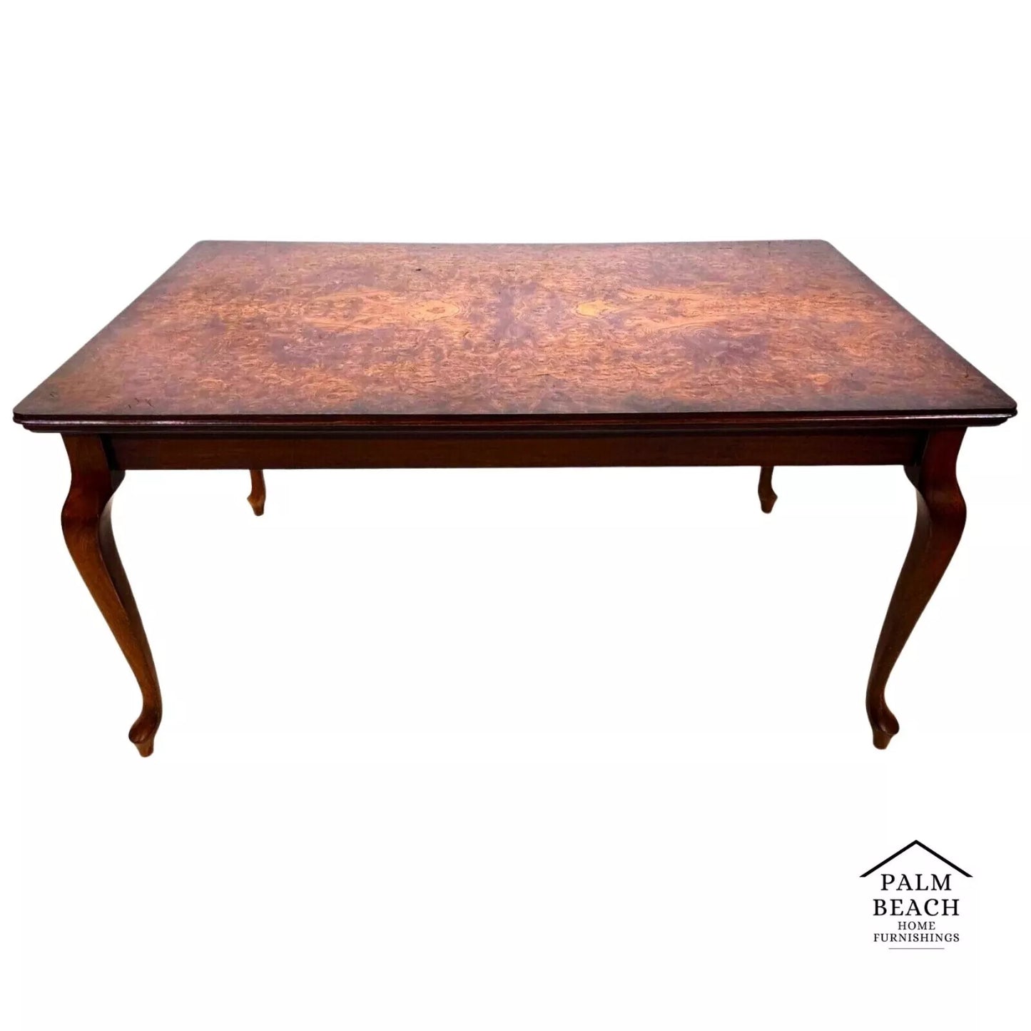 French Dining Table High Gloss Birdseye Maple Extendable