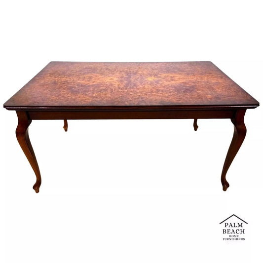 French Dining Table High Gloss Birdseye Maple Extendable