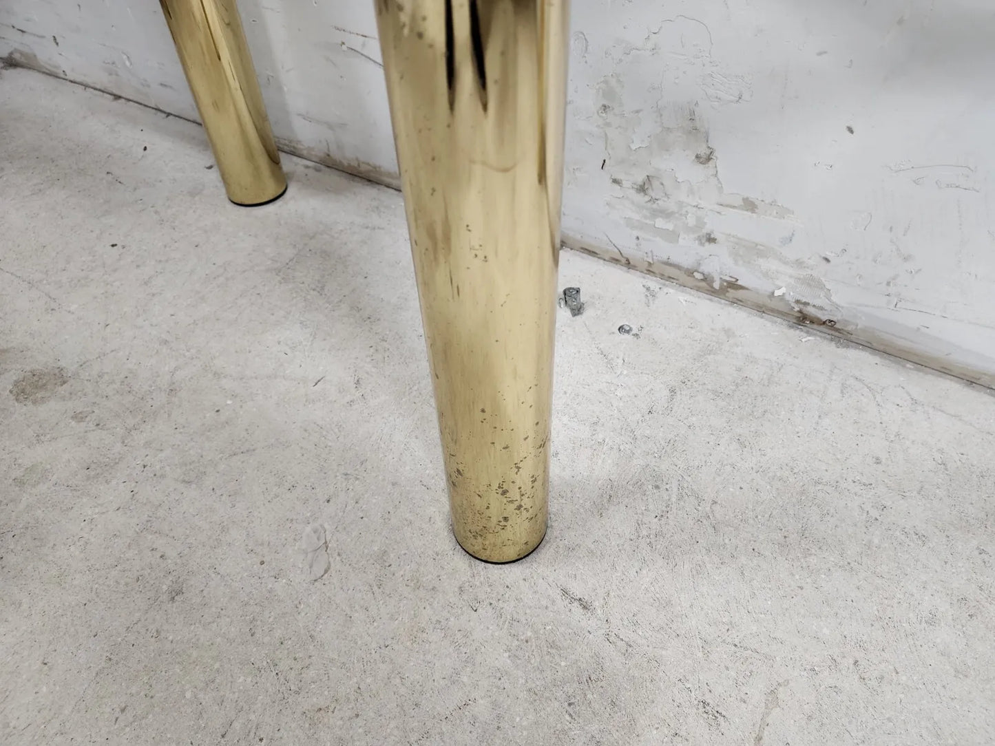 MCM Tubular Brass Console Table Vintage