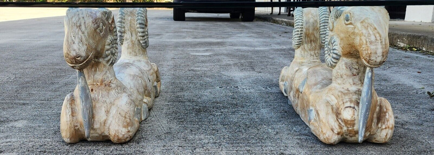 Rams Heads Coffee Cocktail Table Wood