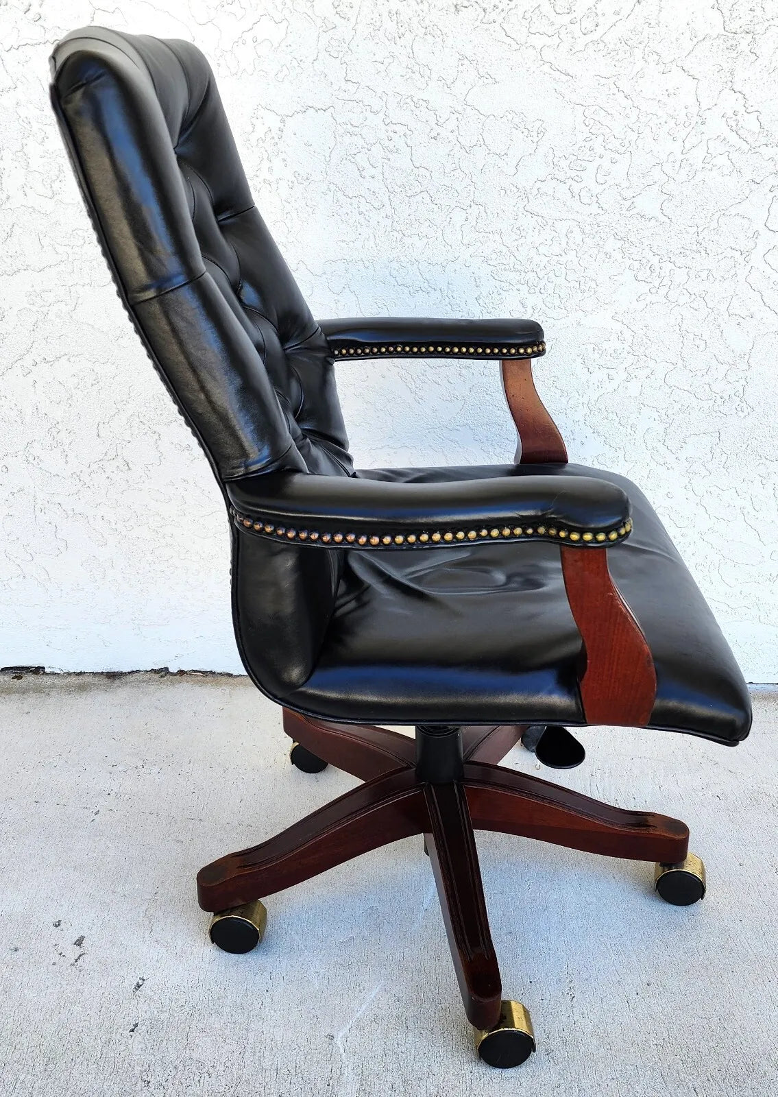 MCM Leather Office Chair Vintage by GUNLOCKE