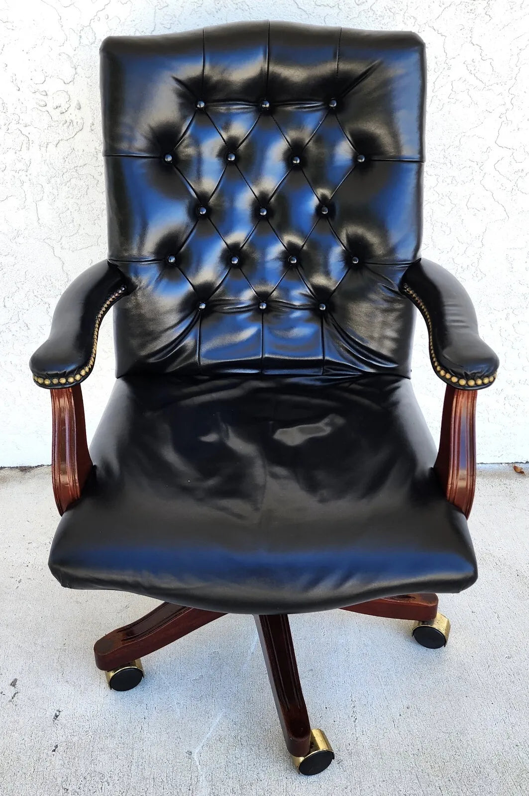 MCM Leather Office Chair Vintage by GUNLOCKE